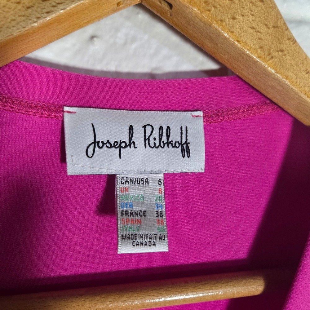 Joseph Ribkoff Pink Magenta‎ Asymmetric Tunic Top Barbie Lagenlook 6 8 Artsy - Picture 3 of 6